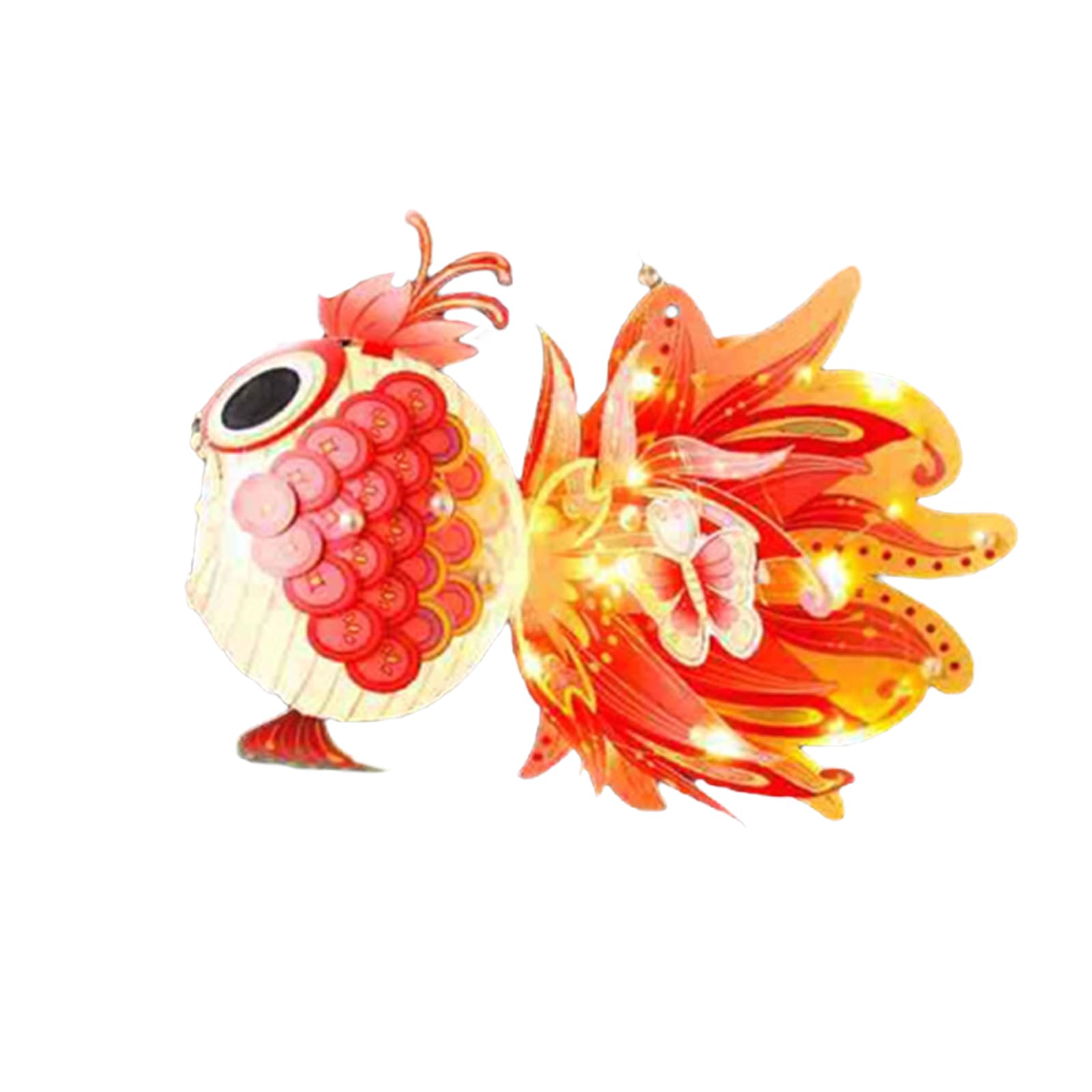 Buxuaaaa Of 4 Fish Lamps Easy Assembly Handheld Scaldfish Light Festives Themed Home Decoration for Festivities Cultural Party Supplies