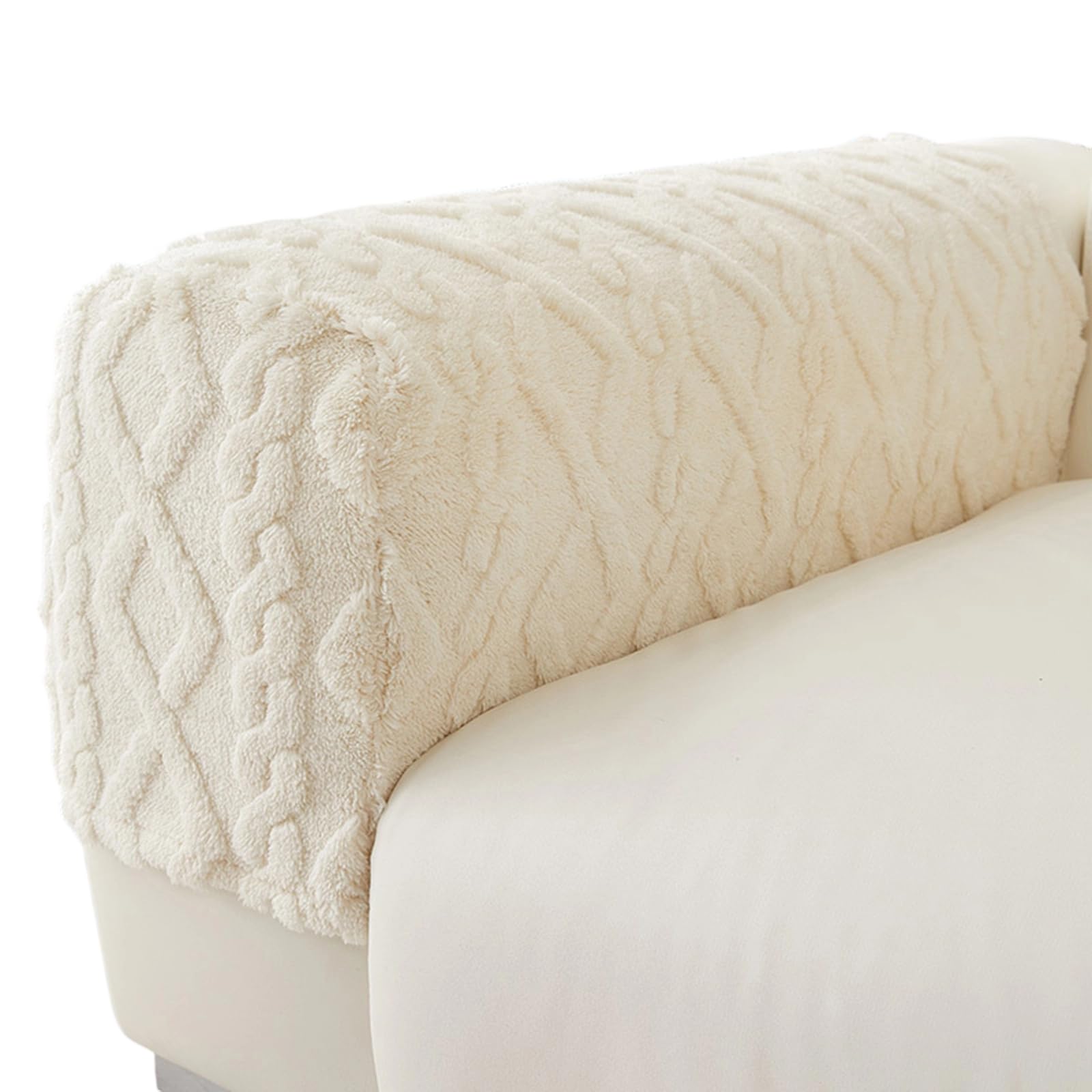 Piceioep Luxurious Plush Sofa Arm Cover for Comfort and Warmth Furniture Protector Machine Washable Fuzzy Armrest Slipcover Washable Arm Cover