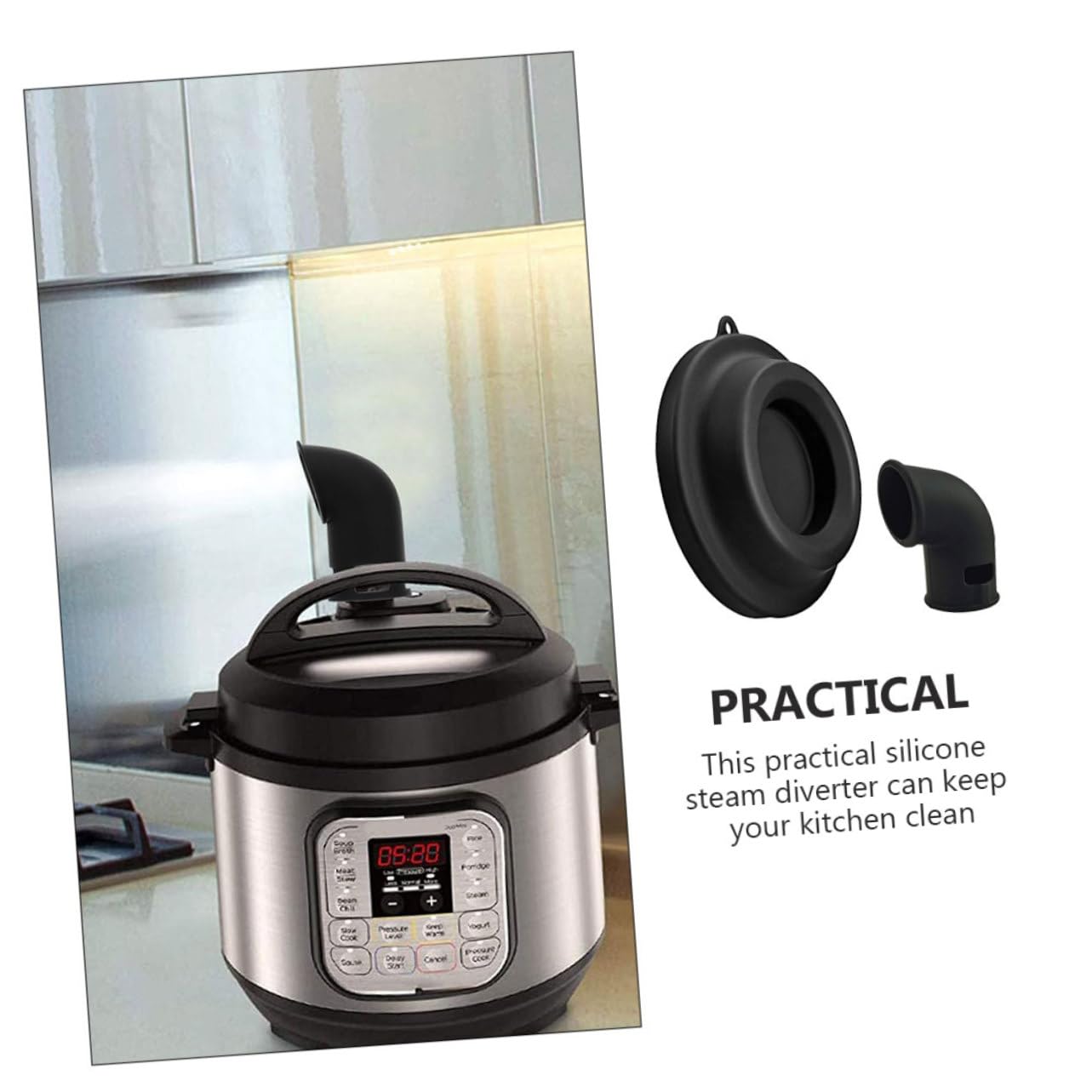 OUNONA 1 Set Electric Pressure Cooker Silicone Lid Stand Steam Release Diverter Accessories for Neat Kitchen Organization and Safe Steam Direction Control