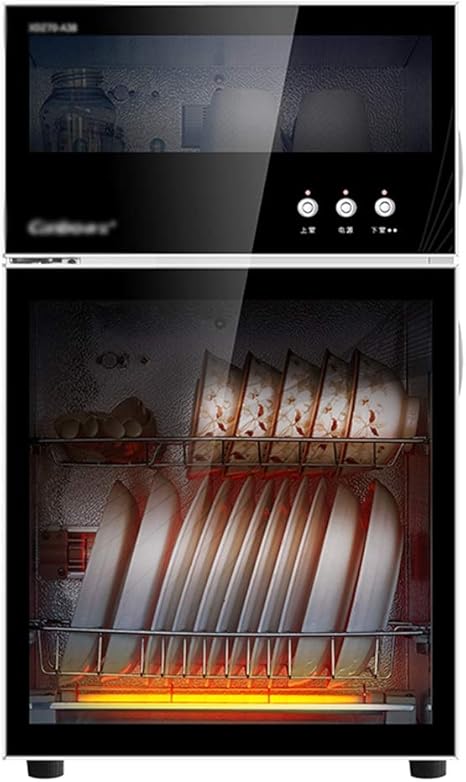 Amazon Co Jp 垂直消毒食器棚キッチン用高温消毒キャビネット美容消毒キャビネット両開き68l大容量消毒キャビネット 業務用食器洗い乾燥機 Color Black Size 43 5 37 5 73 5cm ホーム キッチン