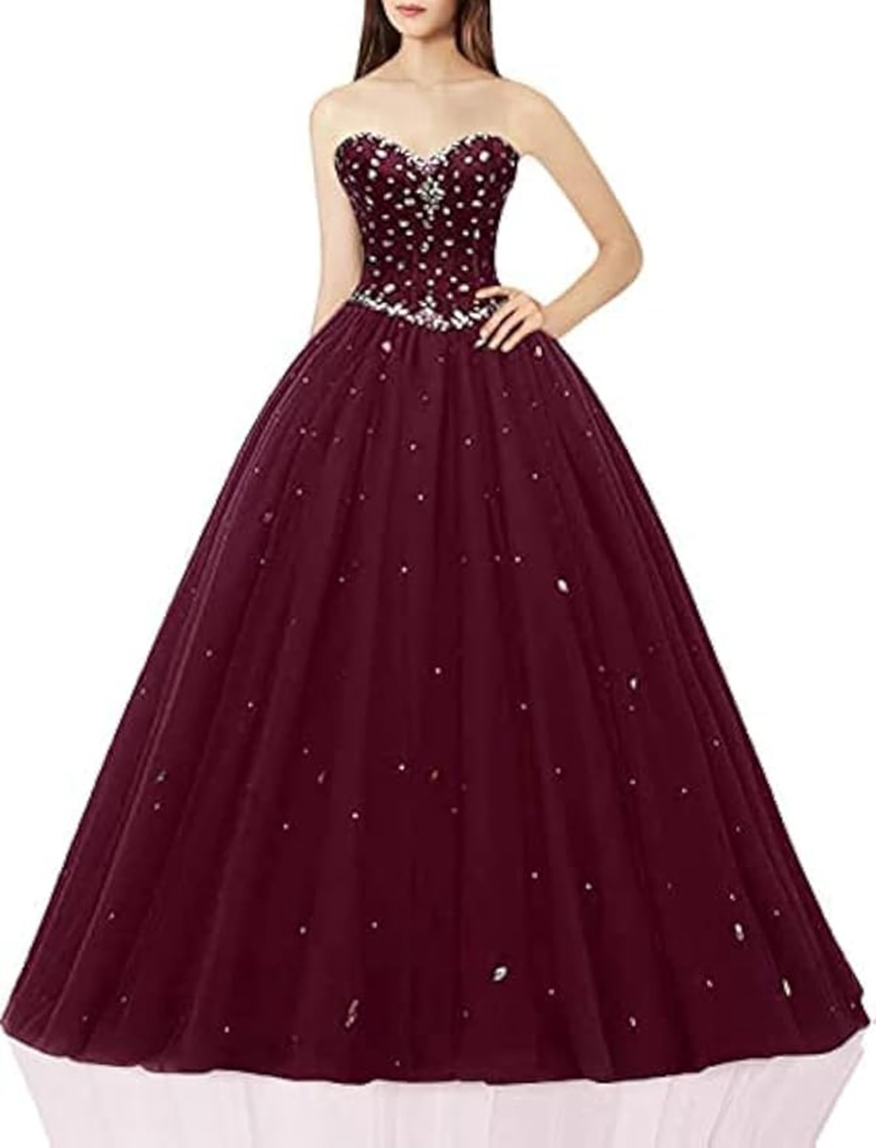 Women's Sweetheart Ball Gown Tulle Quinceanera Dresses Prom Dress