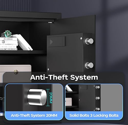 Miniatura 4 de AEGIS Caja fuerte biométrica para pistola con modo silencioso, 3.7 pies cúbicos, gran acceso rápido, caja fuerte de seguridad con escáner de huellas