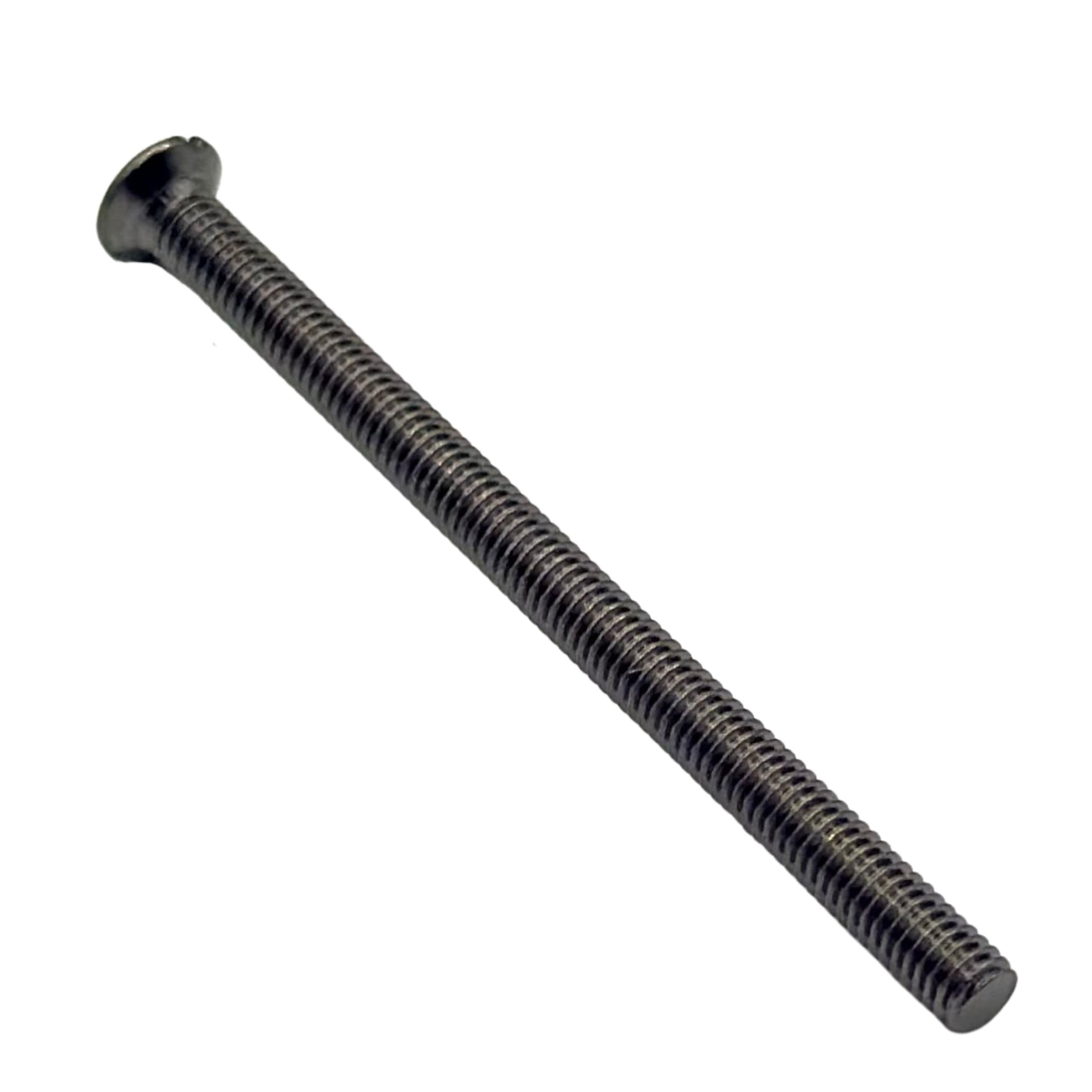 Black Plug Socket Screws M3.5 x 50mm Long Electrical Machine Screws for Sockets, Light Switches, Faceplates & Back Boxes Slotted Flat Head Black Nickel (20)