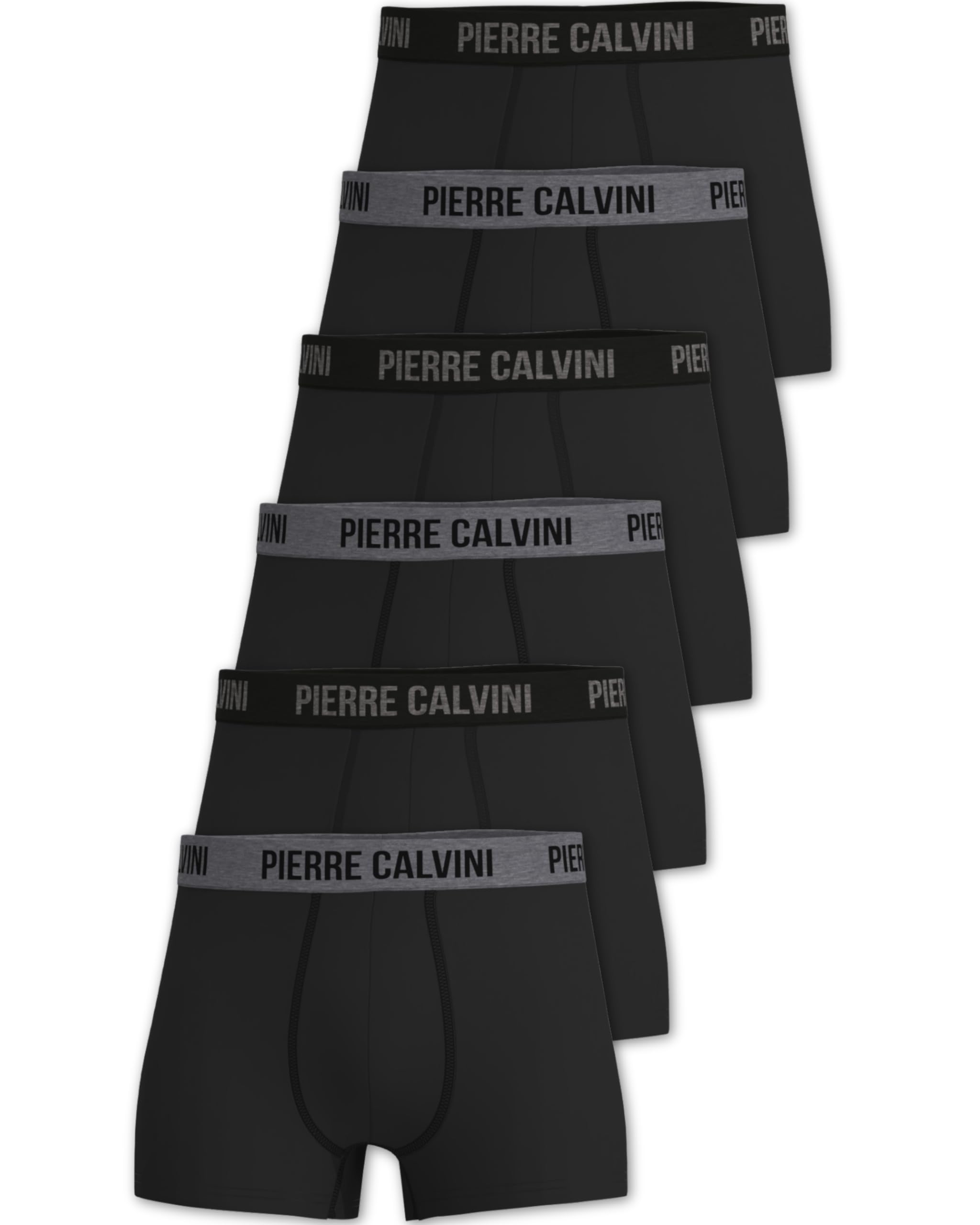 Pierre Calvini Hipster Mens Boxers - Cotton Boxer Multipack (6, Blk, M)