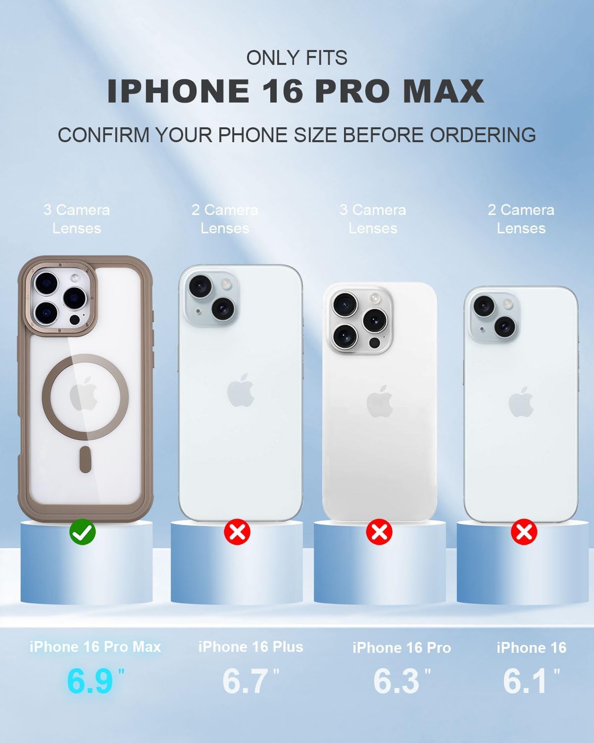 Holster for Clear iPhone 16 Pro Max Belt Clip Case, Compatible with MagSafe, Anti-Yellowing, Rugged Phone Case Heavy Duty Phone Cover for Phone 16 Pro Max Phone Case (Clear & Desert Titanium) - Image 2