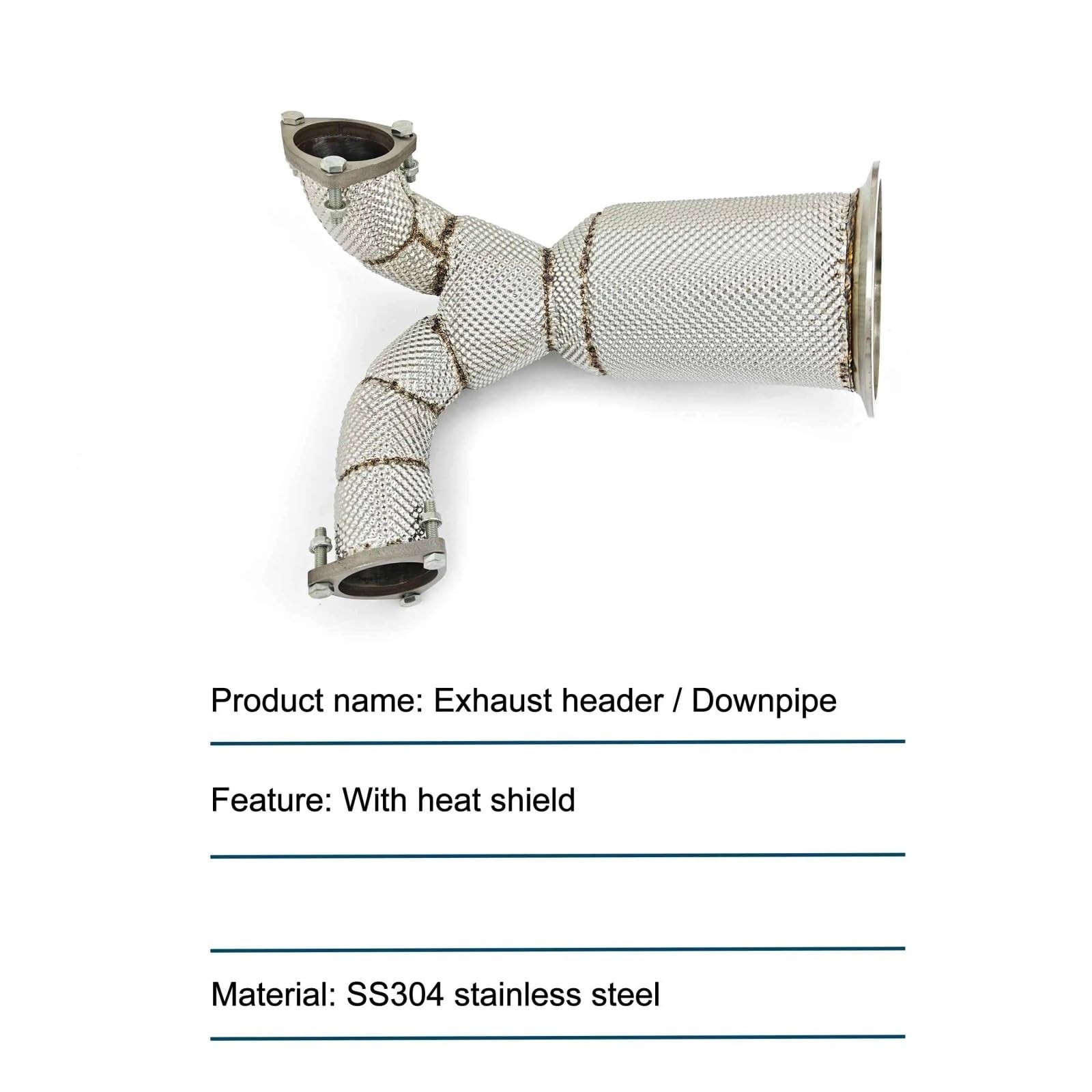 Samochodowy czujnik tlenu CBNT Exhaust Pipe Downpipe With Catalytic Converter Fit For Audi S4 S5 B9 3.0T Header With Heat Shield SS304 Systems(100cell)
