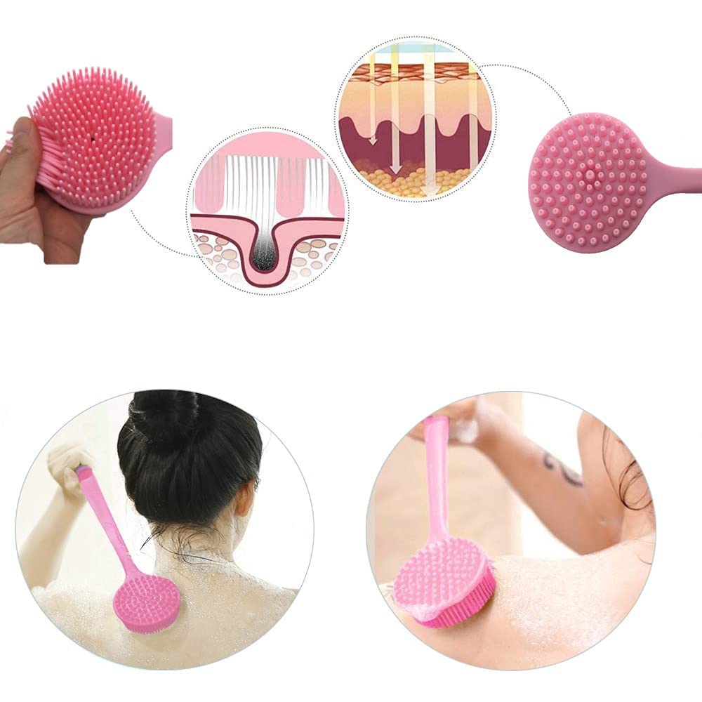DRAVAl Shower Brush, Body Brush, Back Washer, Exfoliating Bath Brush, Back Brush, Shower Brush Long Handle, Non-Slip Grip (multicolor) 4
