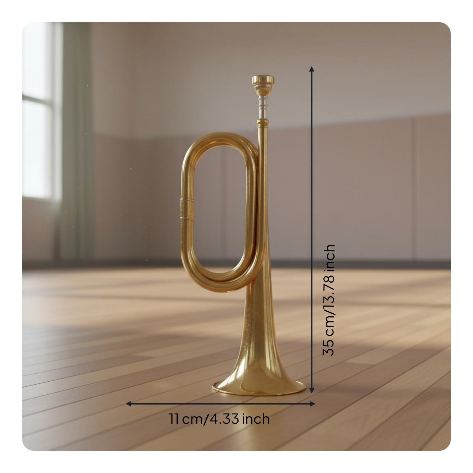 Tromba in Ottone Bugle Strumento a Fiato Costruzione Stabile Bocchino Che Facilita il Suono Dotata di Accessori Pronta All’uso per Bandisti, Grande, Mp+Facile+Con+Borsa