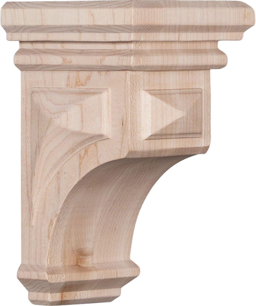 Ekena Millwork CORW07X07X14WFMA Jumbo Woodruff Wood Corbels, 7"W x 7 3/4"D x 14"H, Maple