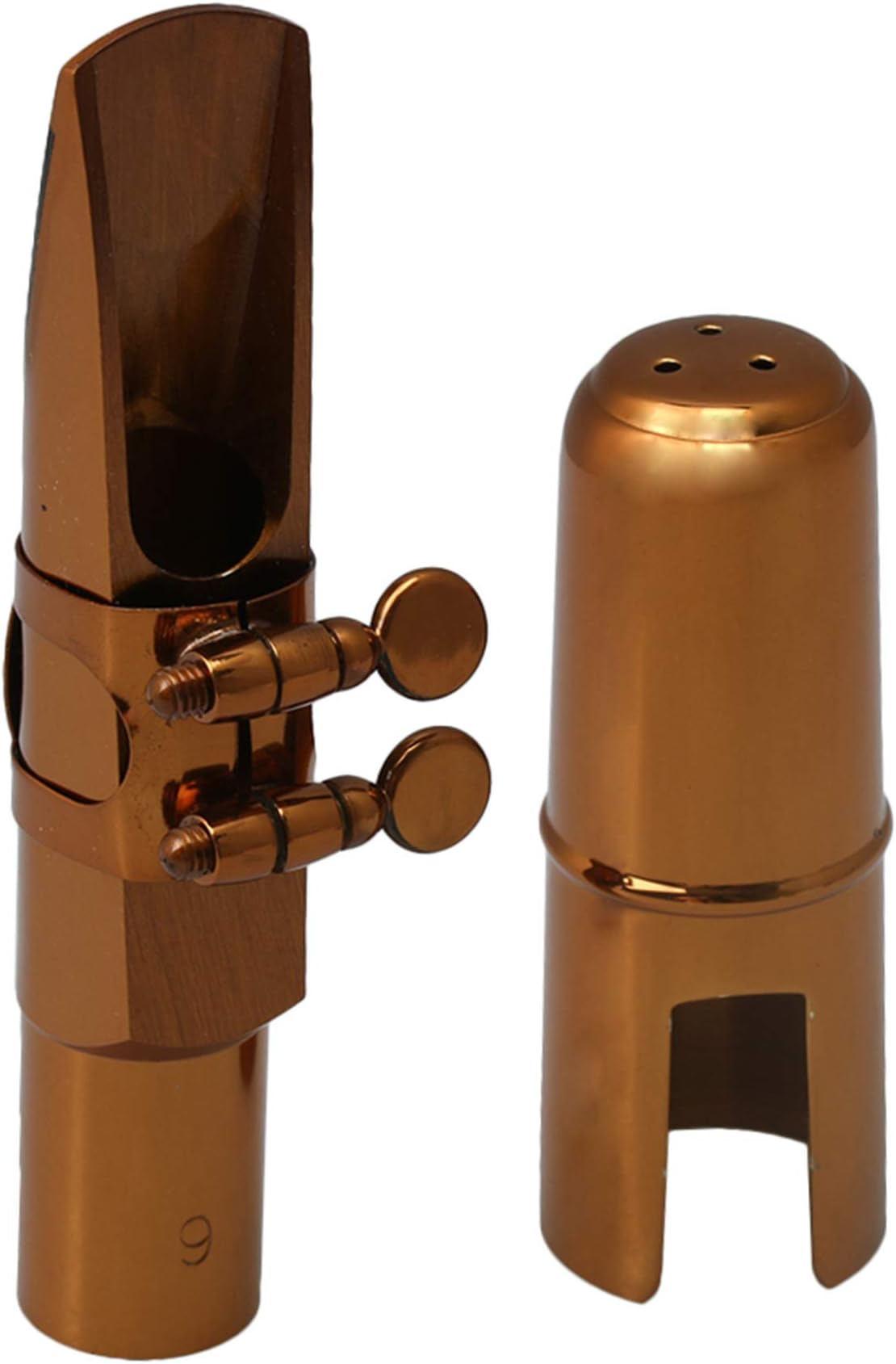Yibuy Rose Gold Brass E Flat Alto Saxophone Mouthpiece with
