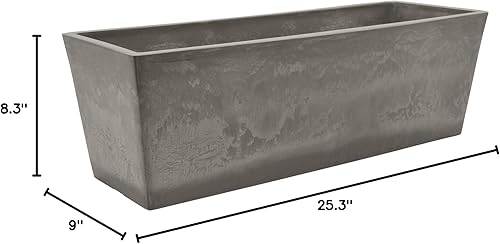 Miniatura 8 de Arcadia Garden Products U65CT 849637003455 Simplicity - Caja con ventana, 25.5 x 9 pulgadas, cemento