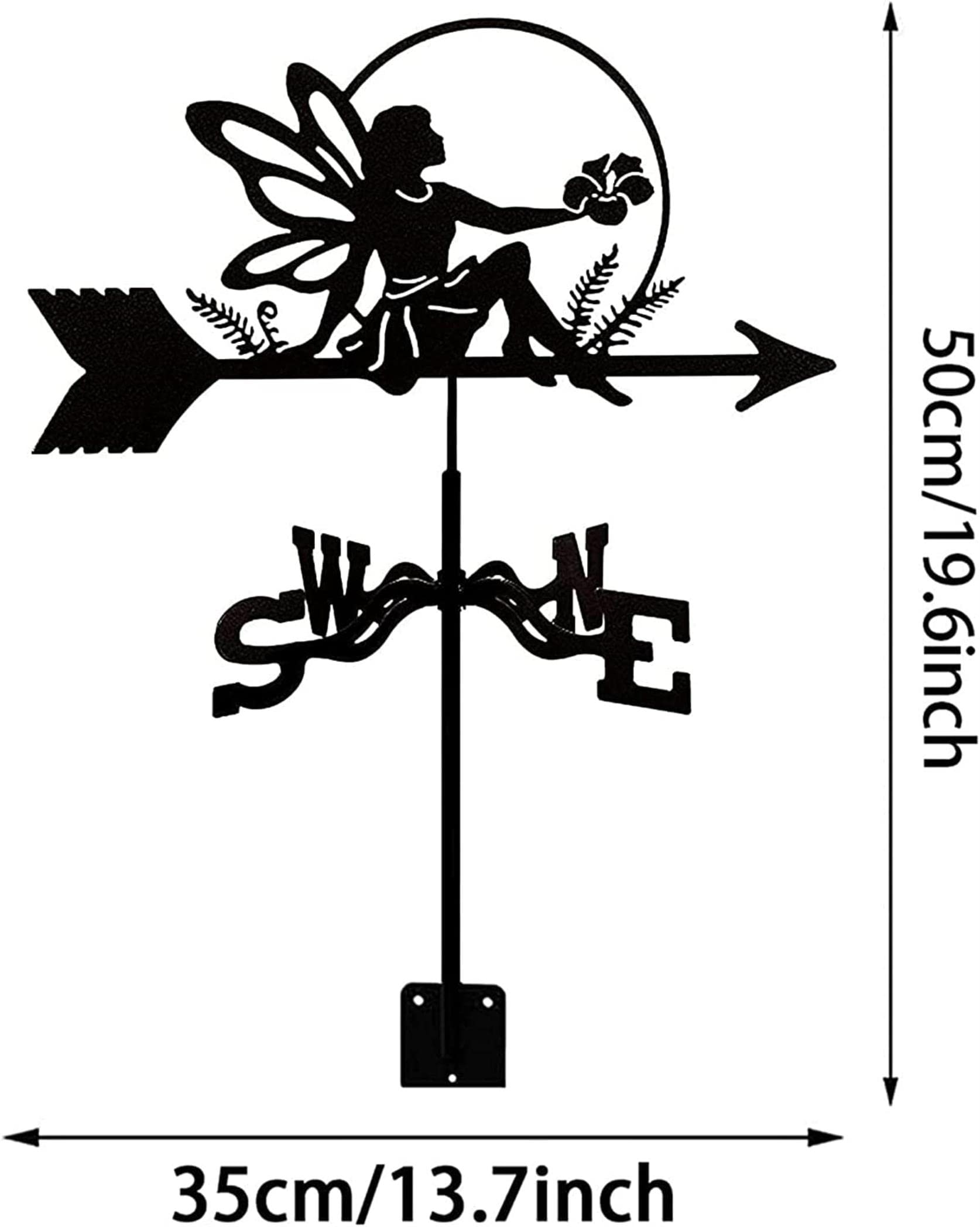 Segnavento a Farfalla Segnavento in Acciaio Inossidabile Durevole Indicatore di direzione del Vento per Il Montaggio sul Tetto all'aperto Strumento di misurazione del Vento (A)