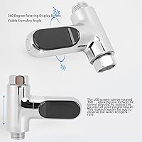 Vista 2 de Termómetro de ducha, pantalla digital LED de lectura instantánea, sensor de temperatura del agua con energía hidroeléctrica, diseño de ajuste