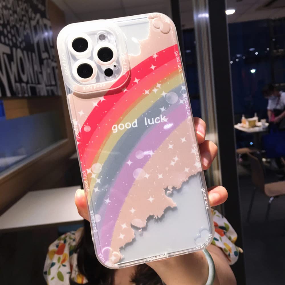 Amazon.com: Colorful Rainbow Transparent Phone Case for