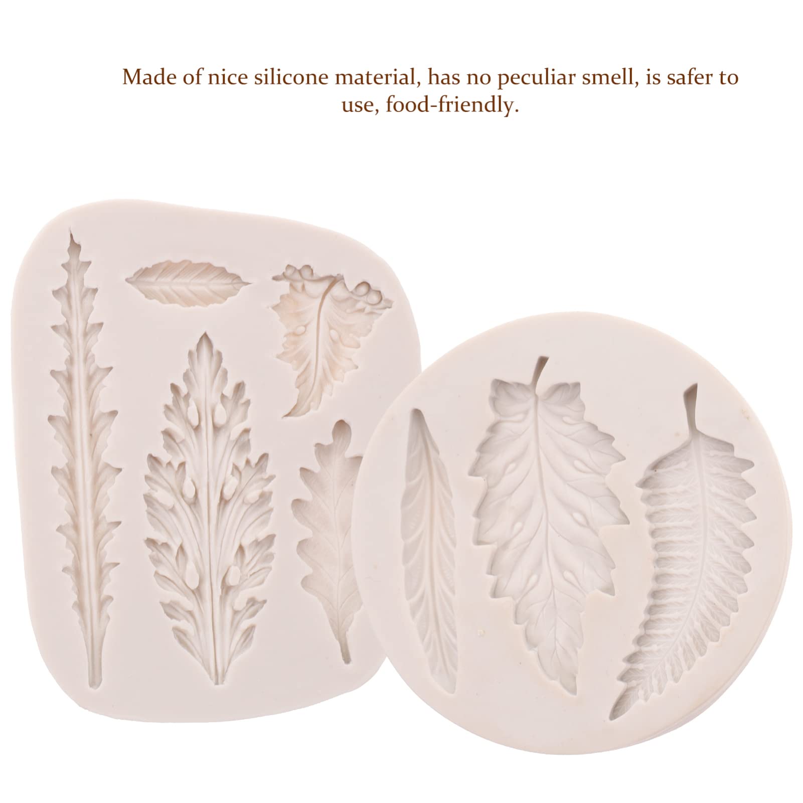 PRETYZOOM Lot De 5 Moules À Bonbons En Silicone Motif Feuille De Chocolat Pour Décorations De Pâtisserie (2 Pièces X 5)