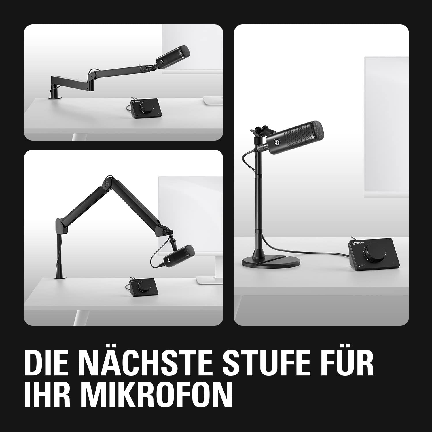 Elgato XLR-Paket Dynamisches Mikro USB-C-Audiomixer Nierenförmige Mikrofonkapsel für Podcasting Streaming Broadcasting