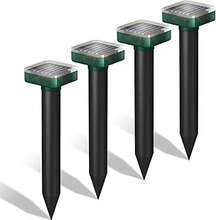 Snake Repellent for Yard Powerful,4 Pcs Snake Repellent,Ultrasonic Snake Repeller Outdoor,Snake Away Repellent for Outdoors,Snake Repellent for Outdoors Pet Safe