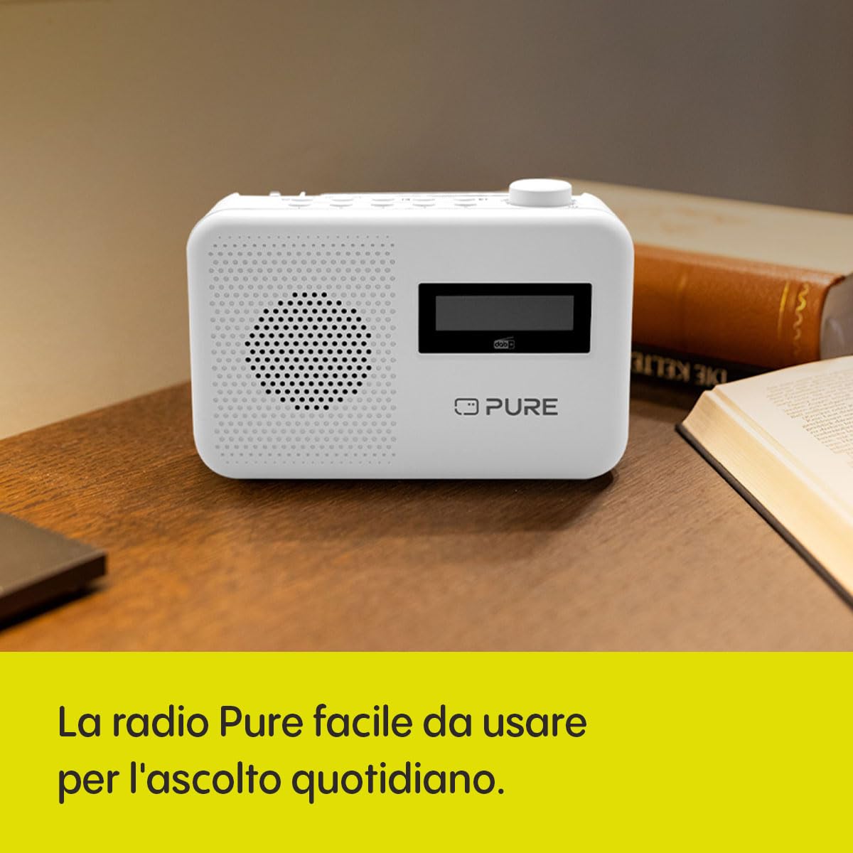 Pure Elan One2 Radio Portatile DAB+/FM Bluetooth 5.1 LCD Bianco Cotone