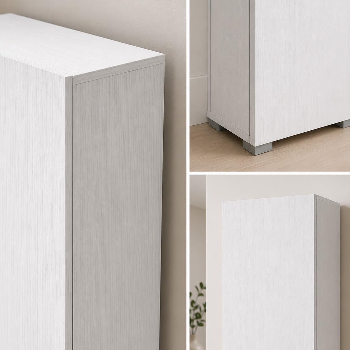 Yellowshop - Armadio Colonna Multiuso Salvaspazio con 7 Ripiani regolabili – Mobile Alto a 1 Anta per Cucina, Bagno, Ingresso o Lavanderia – Made in Italy diversi colori (Bianco)