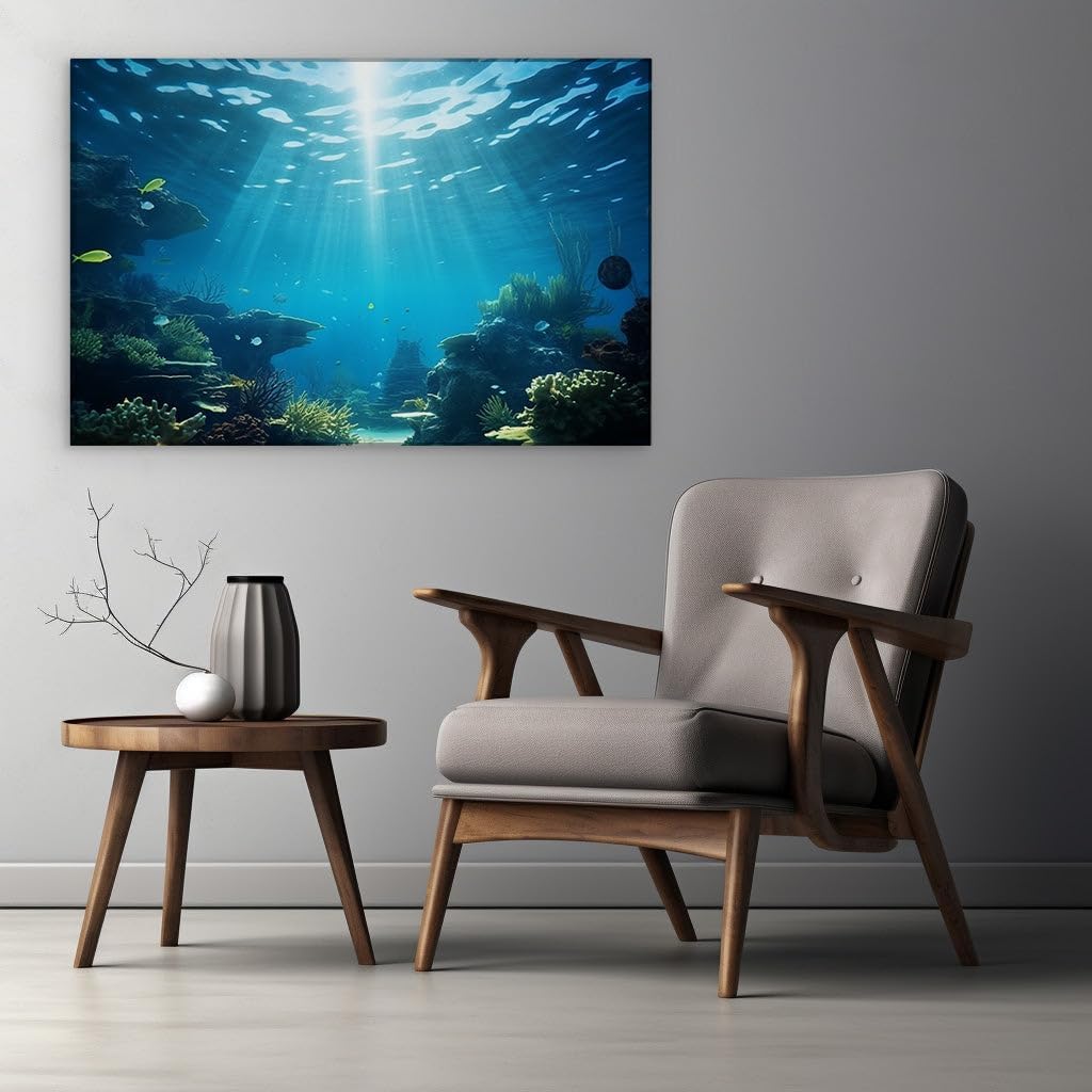 Canvas for Living room. Diving into the Colorful Harmony of the Ocean's Depths, 27 x 18 inch Canvas Wall Art - Contemporary Masterpieces - Modern Home Decor