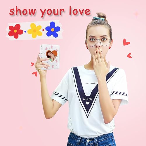 Miniatura 7 de Carpeta para tarjetas fotográficas Kpop de 3 pulgadas, bonito álbum de fotos, portátil, álbum de tarjetas de fotos Kpop con bonito colgante para