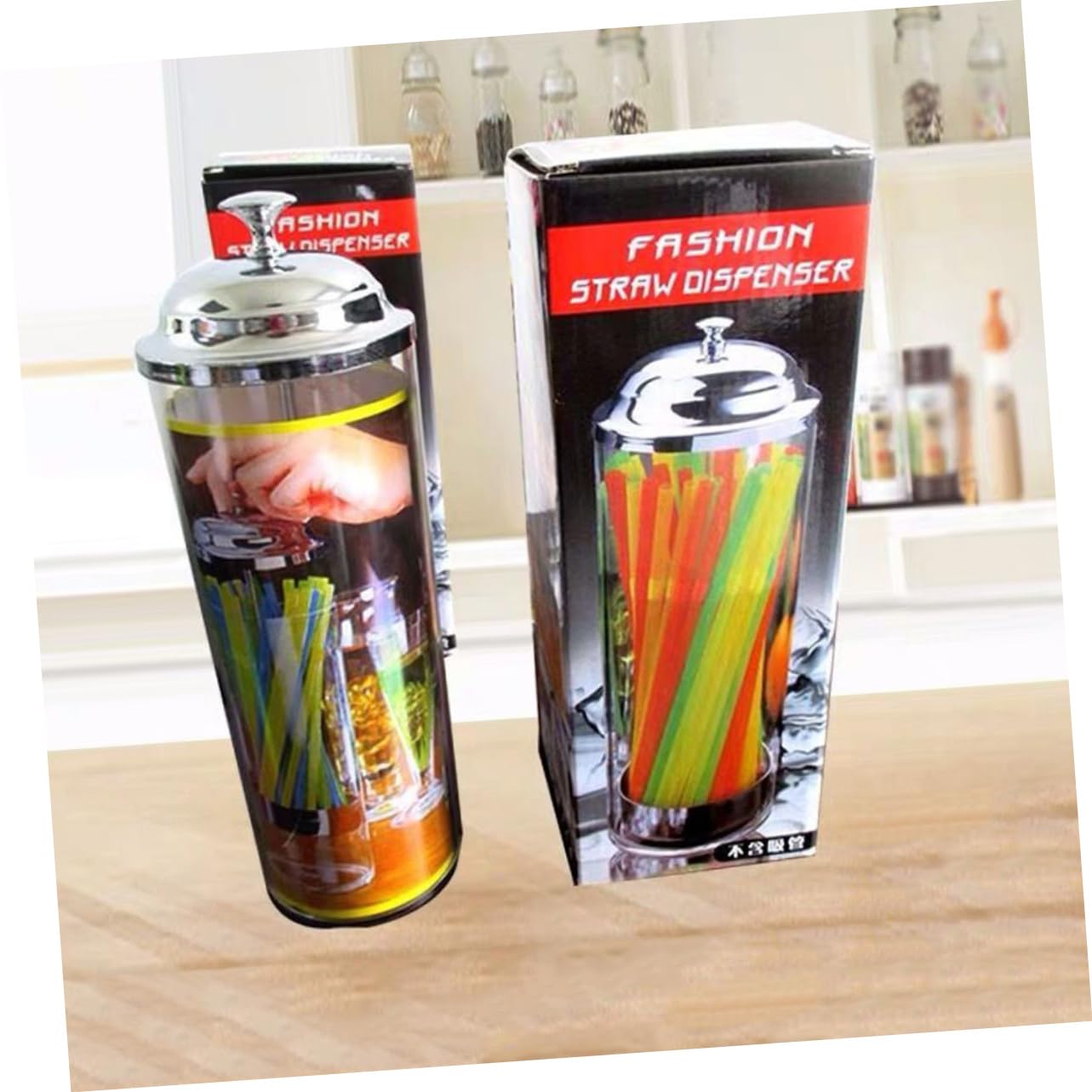 Alipis Straw Dispensers Tall Straw Holder for Counter Home Storage Bucket Home Supplies