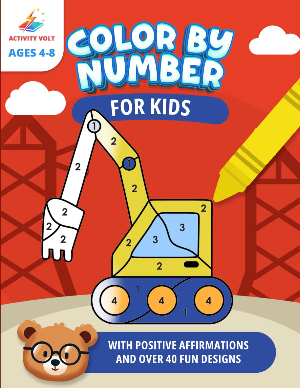 Color by Number For Kids: Coloring Book for Kids Ages 4-8 | Color Animals, Trains, Tractors, Dinosaurs, Airplanes and More | Great Gift for Boys