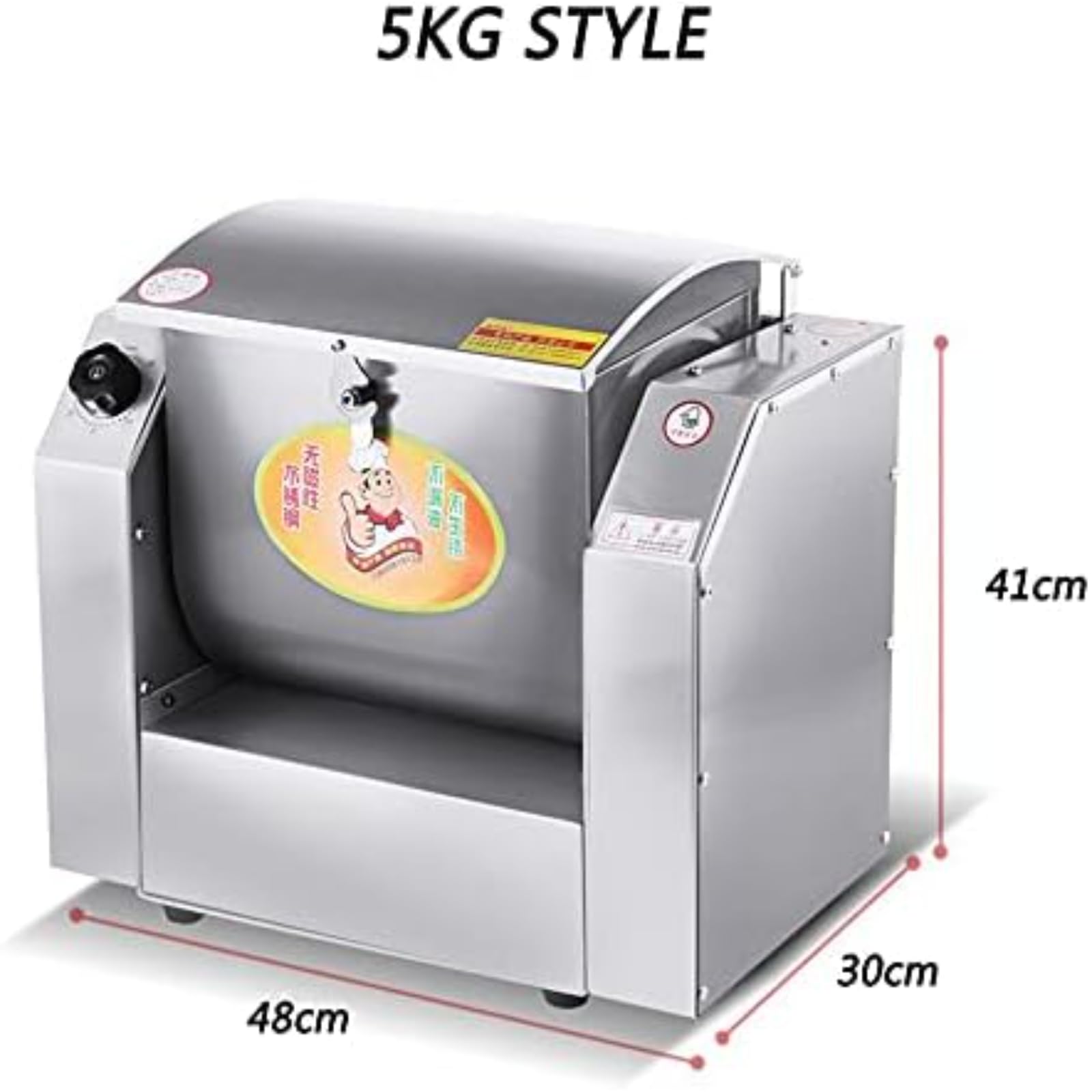 Komercyjny mikser do makaronu 5 kg miska 1500 W silnik 3-biegowy zegar ze stali nierdzewnej o dużej wytrzymałości do chleba pizzy makaron makaron kuchnia kuchnia srebrny