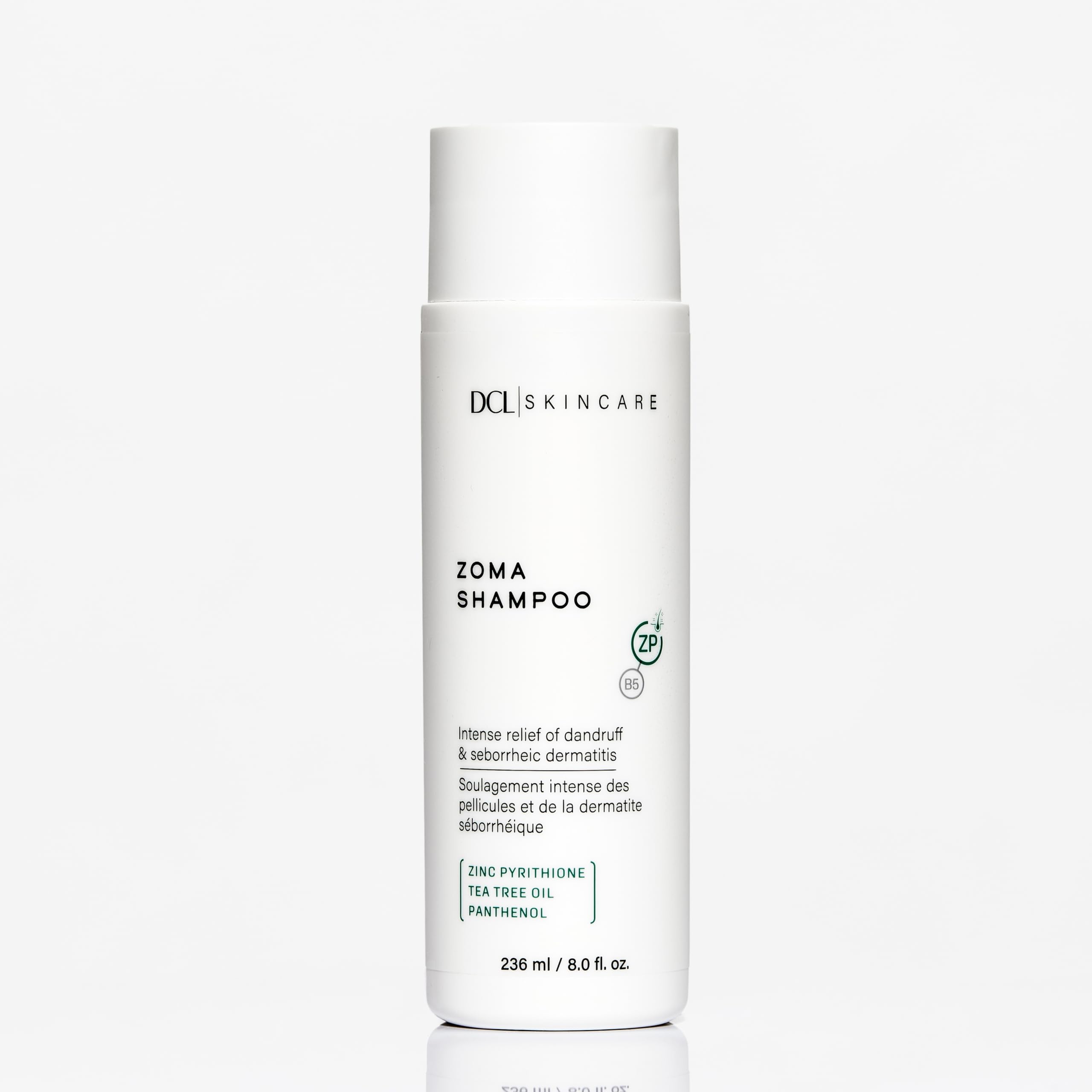 DCL Skincare Zoma Shampoo – Dry Scalp Care with Zinc Pyrithione, Relieves Itching, Flaking, and Dandruff, Seborrheic Dermatitis Treatment, 8 fl oz