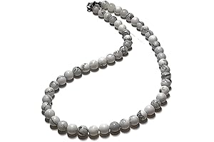 White Beaded Necklace for Men