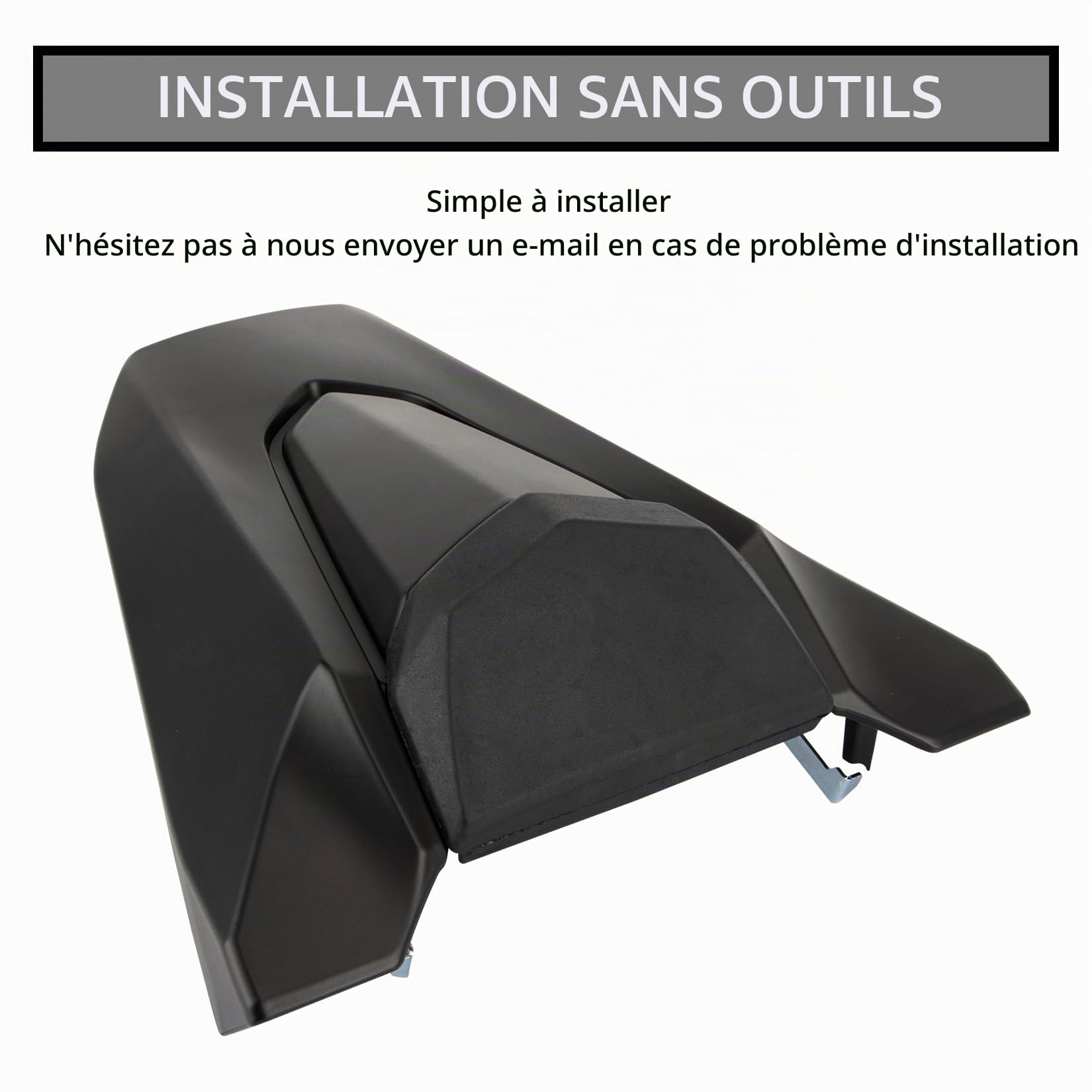PSLER Housse de Siège Arrière Carénage de Capot pour CB650R CBR650R 2024 Protection de Queue Arrière Pièces de Moto(Noir Mat)