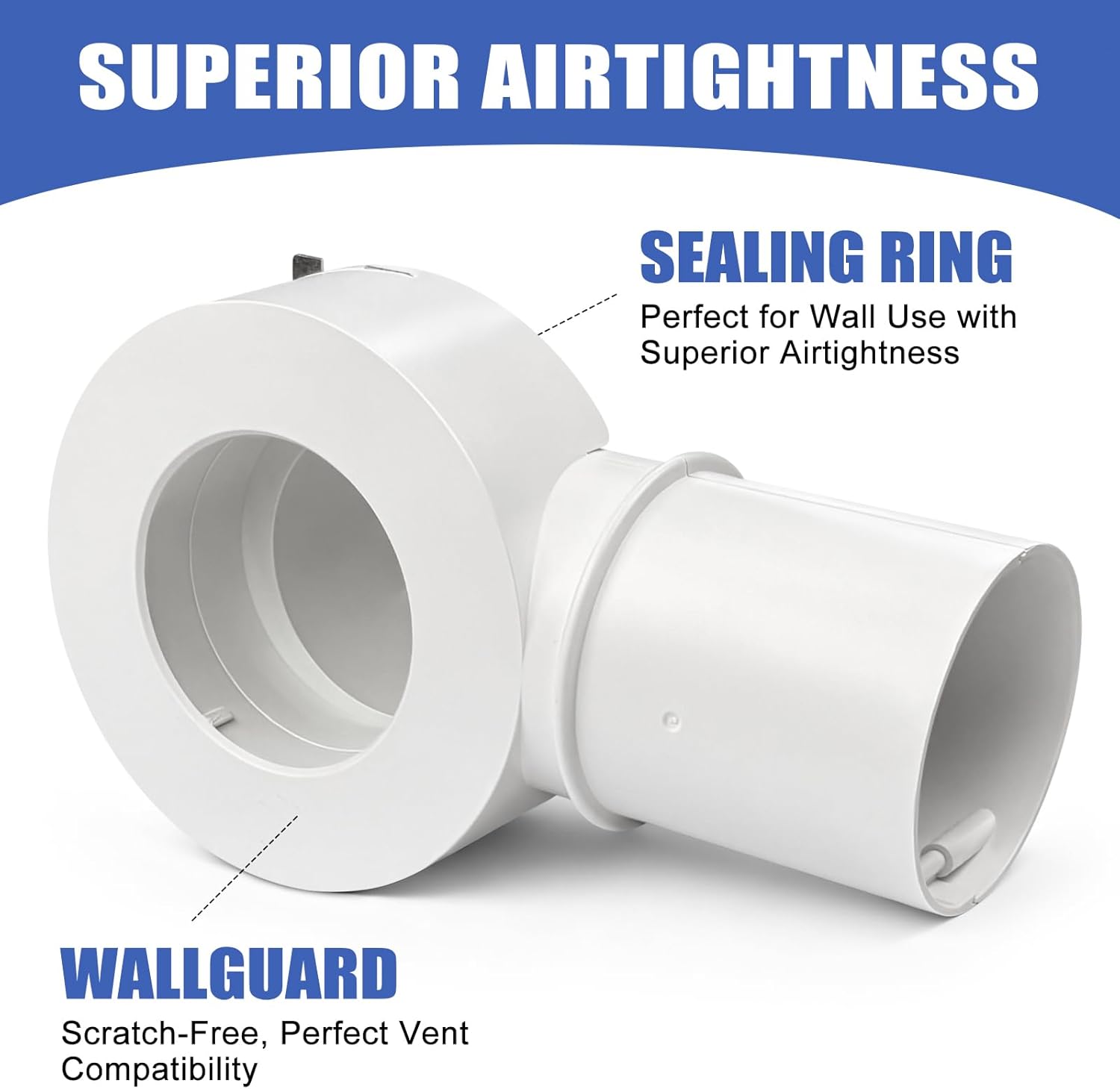 90 Magnetic Dryer Vent Coupling, 4 inch Hose, Strong Magnetic Self-connection, Easy Disconnection & Installation, Airtight Sealing, White, Plastic, 1 Count - Image 7