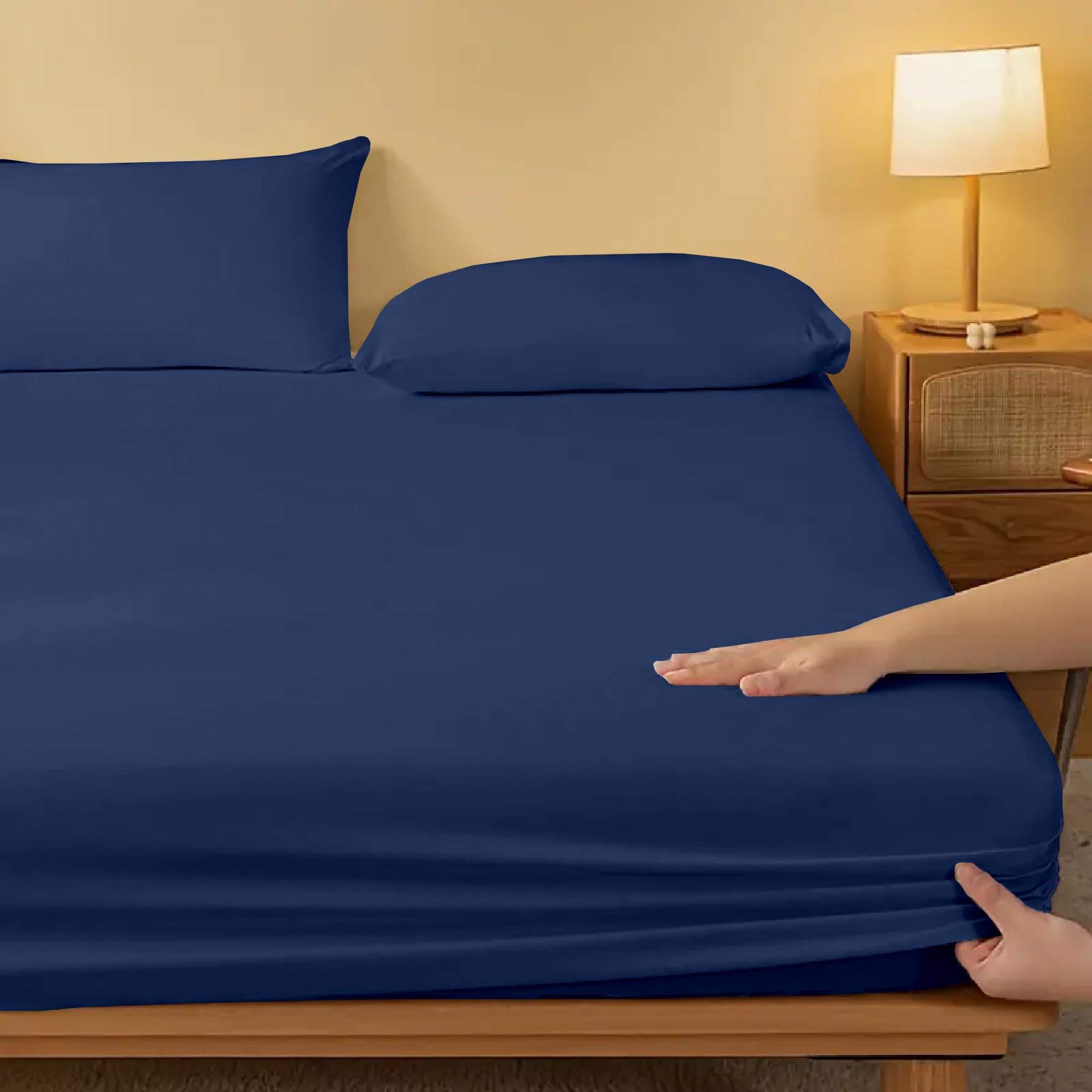 Cotton Comfort Bedding 3PC Super King Fitted Bed Sheet Set Flannelette 100% Brushed Cotton 30cm/12″ Deep Fitted Sheet Super King With Pillow Cases 2 Pack