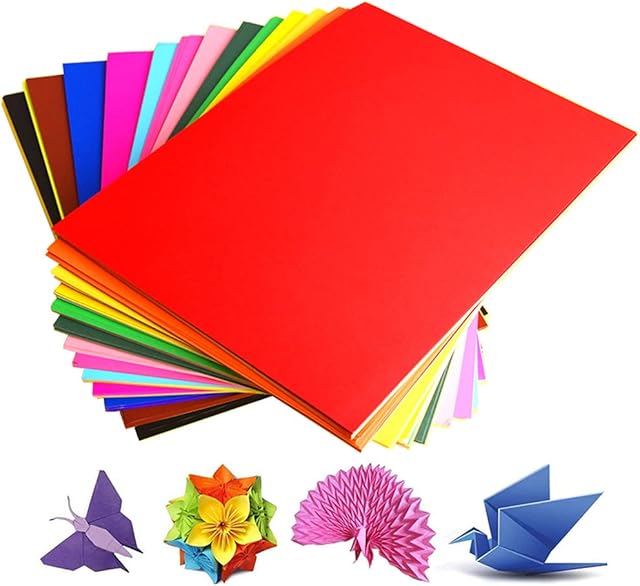 Coloured Card A4 - 100 Sheets Pack, 230gsm, 20 Assorted Colours , Perfect for Drawing Sketching, Folding Paper, Creative Art