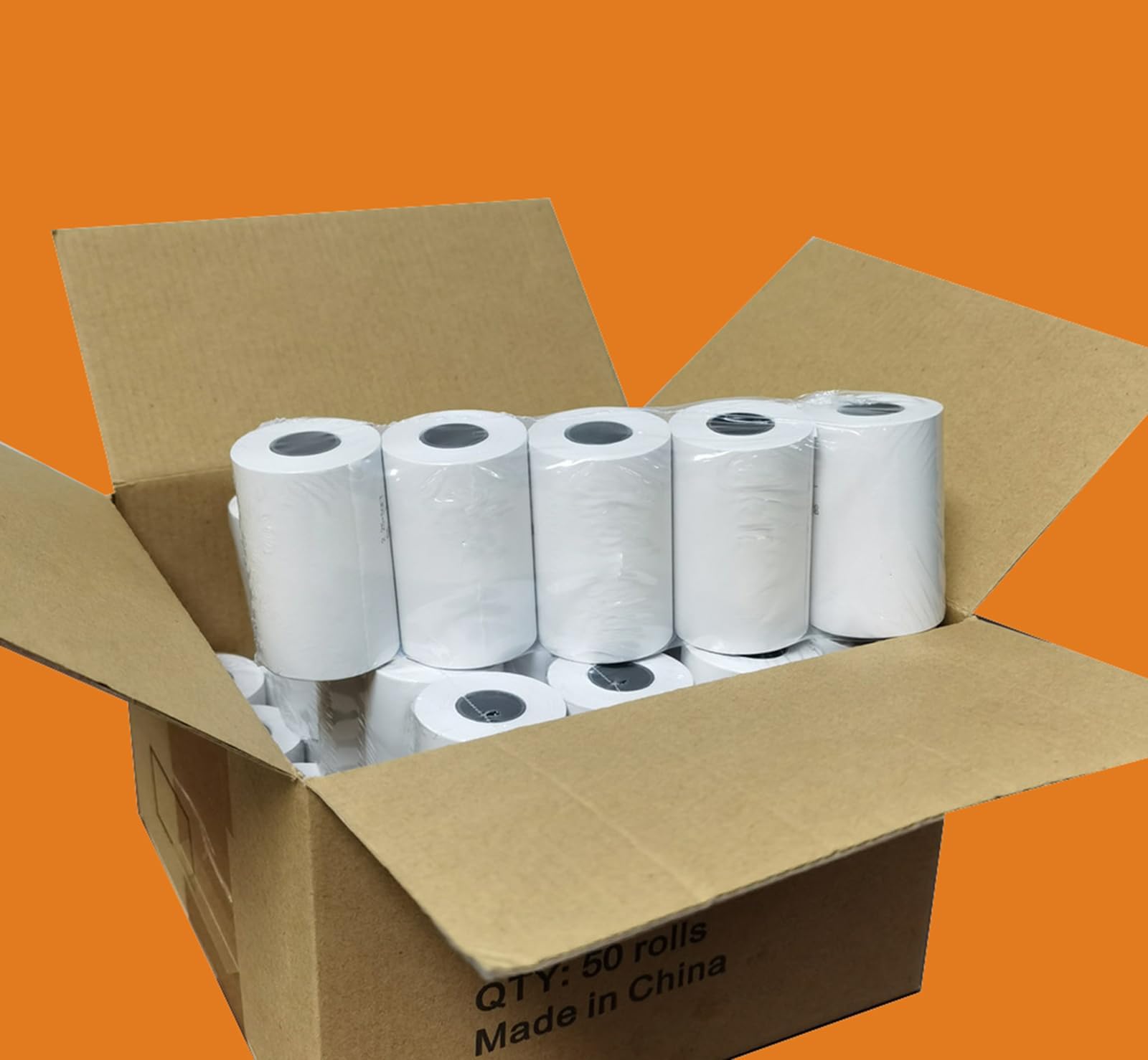 Rollos de papel térmico de 2 1/4 x 50 pulgadas (100 rollos) de papel de alta calidad que se adapta a todos los terminales de tarjetas de crédito, sin BPA
