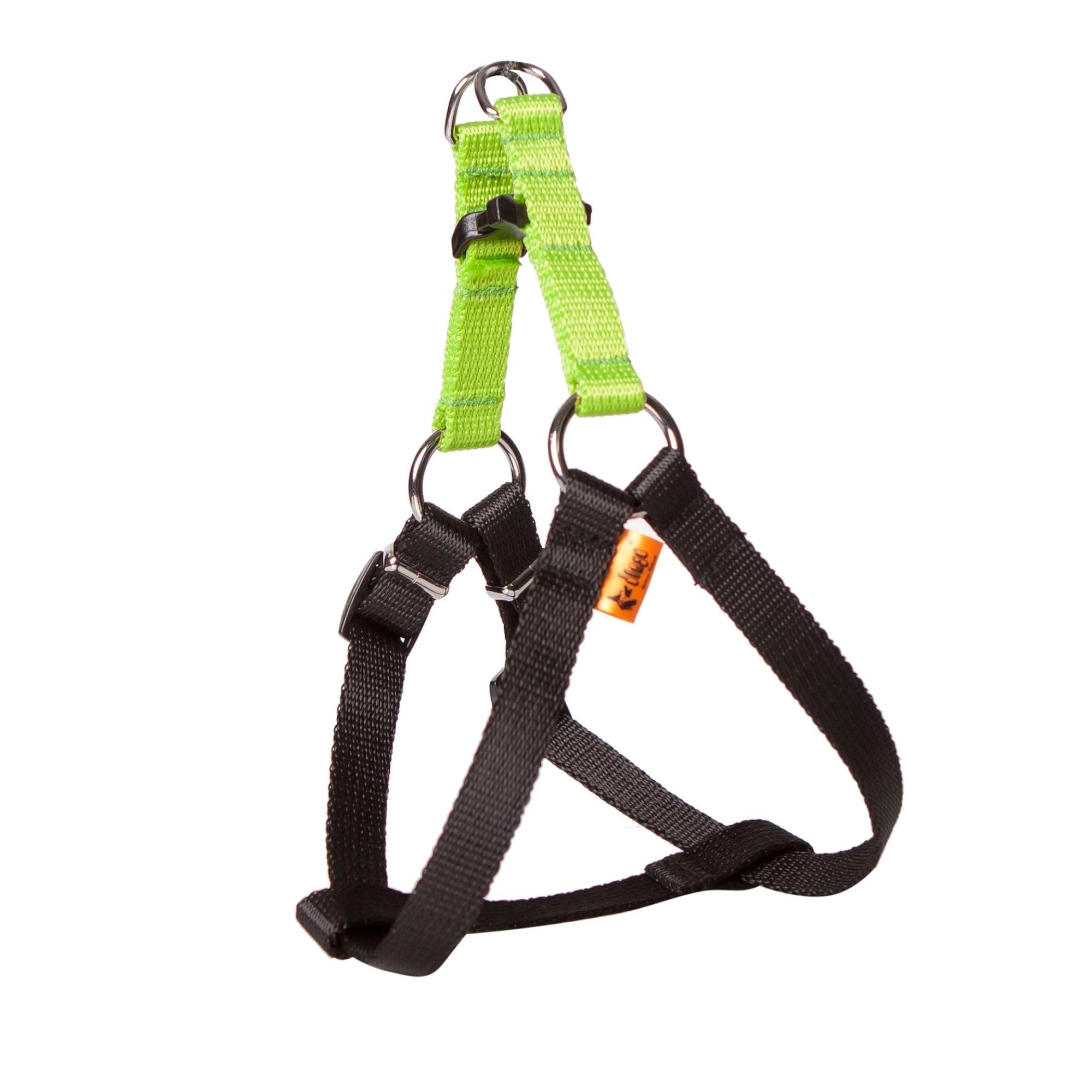 Dingo Dog Harness with Plastic Buckle Easy Wearing, Handmade of Material Green, Black Contrast 94611, 50