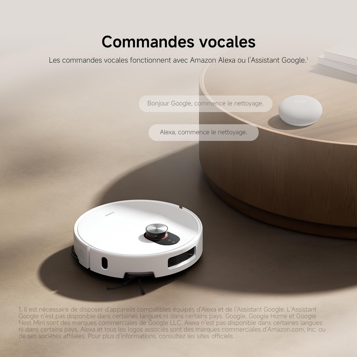 XIAOMI Robot Vacuum 5, Aspiration 20 000 Pa, AutoNettoyage à Eau Chaude 80 °C, Bras Doubles pour Coins, Navigation Laser dToF, Serpillère rétractable, Système Anti-emmêlement.
