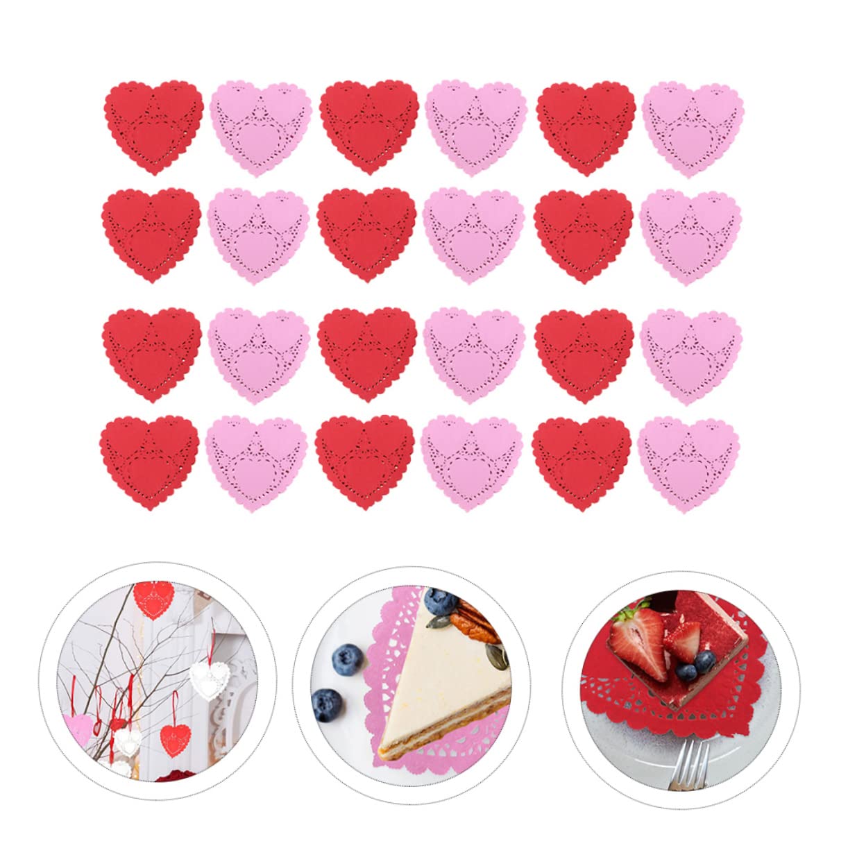 BESTonZON 200 Sheets Food Paper pad Wedding Tableware Decoration Decorative Coaster Paper Lace Pad Lace Table Doilies for Cake Food Paper Placemat Oil Absorption Oil-Absorbing Paper