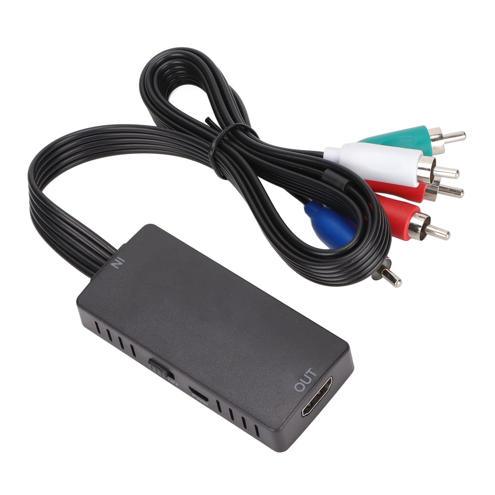 Convertidor de Componente a HDMI, Adaptador de Interfaz Multimedia YPbPr a HD, Convertidor AV 1080P, Compatible con Dispositivos Fuente YPbPr para HDTV, Monitor, Proyector, Etc.