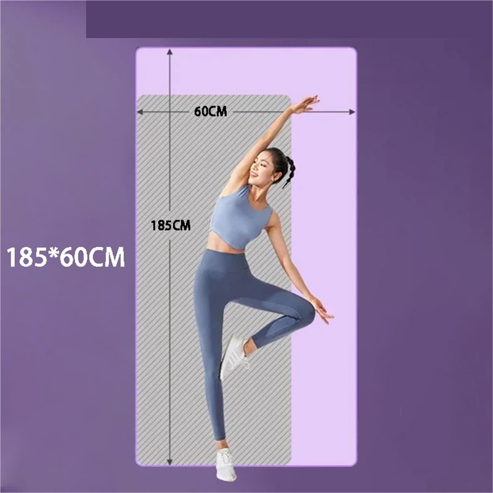 Tappetini Yoga 15 MILLIMETRI//20 Millimetri di Spessore Antiscivolo Yoga Zerbino Sport Fitness Zerbino Sport A Casa Pilates Ginnastica Esercizio Ginnastica(185X60X1cm Pink)