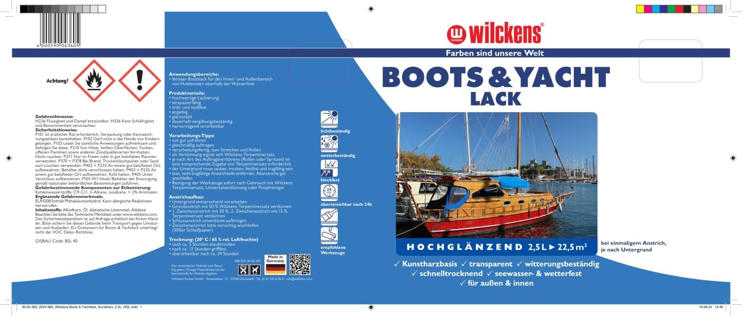 Vernice Trasparente Per Yacht E Barche, Colore Incolore, Lucida, Per Barche, Nave – 1 L - Foto 11