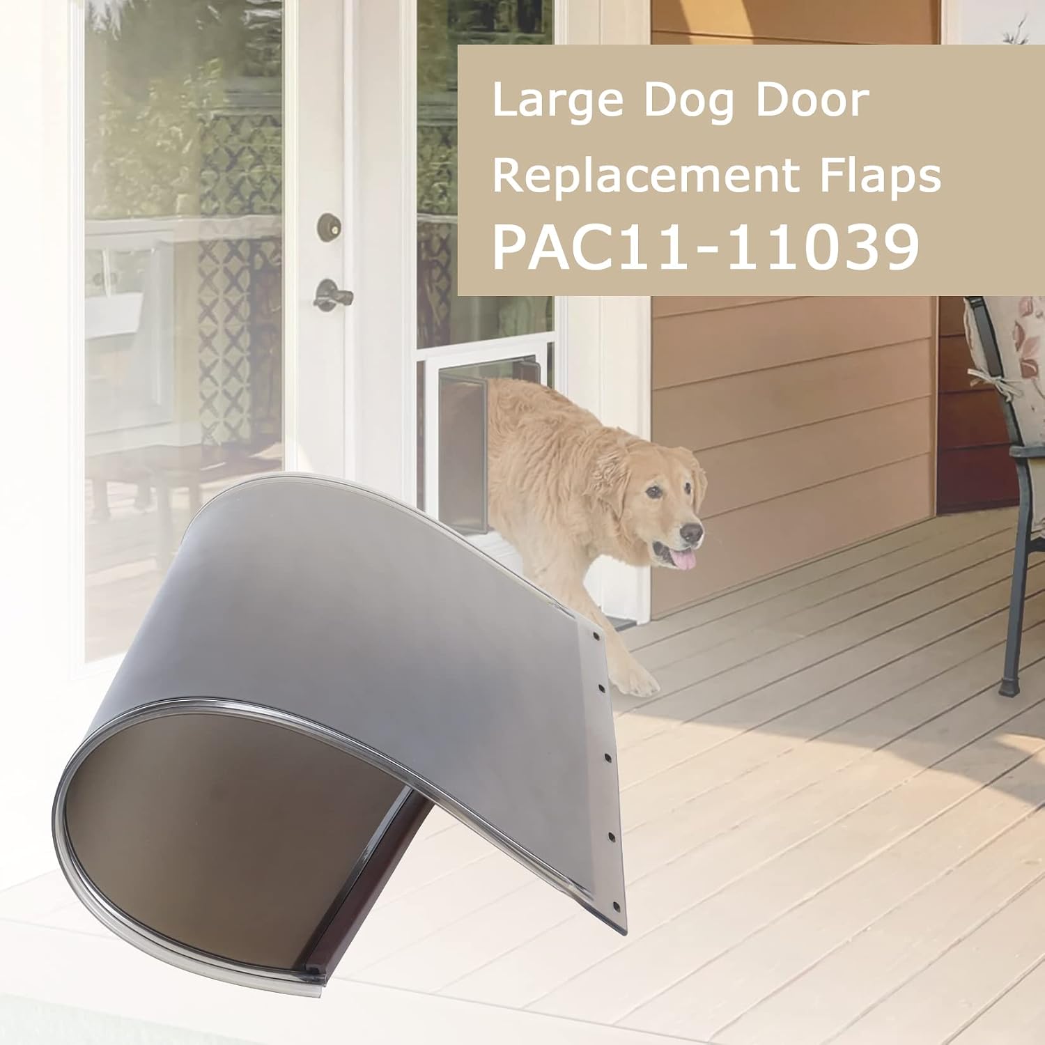 PAC11-11039 Pet Door Replacement Flaps for Dog and Cat, Doggie Replacement Flap Doors Compatible with Pet-Safes Freedom Doggie Doors, Large Size 10 1/8" X 16 7/8"