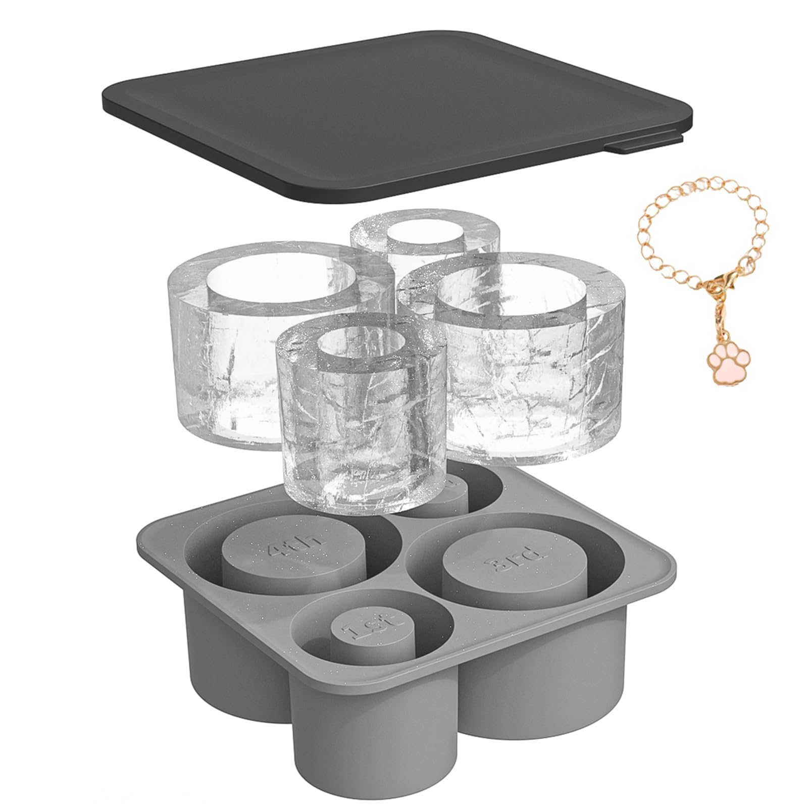 Bac à Glaçons 111 Pièces Avec Couvercle Et Bac Et Pelle à Glaçons, Bac
