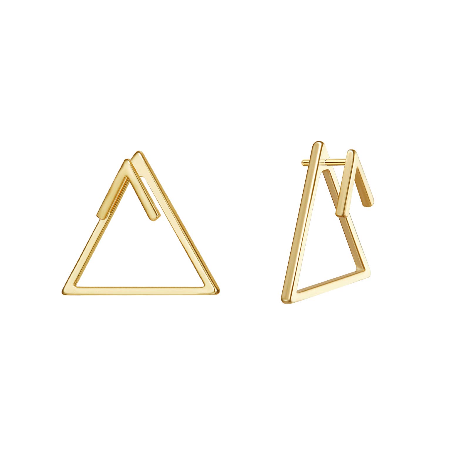 WEARON Stud Earrings for Women 14K Gold Plated Simple Hypoallergenic Small Ear Jewelry