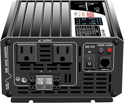 Miniatura 4 de Xijia 1000 W de onda sinusoidal pura energía solar DC 12V RV convertidor a CA 120V 60HZ convertidor solar para uso doméstico coche (DC12V (rango