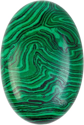 NUOTE - Piedra de obsidiana negra, cristal de piedra de palma, chakras naturales reiki, curativos, con bolsillo ovalado, para aliviar la ansiedad,