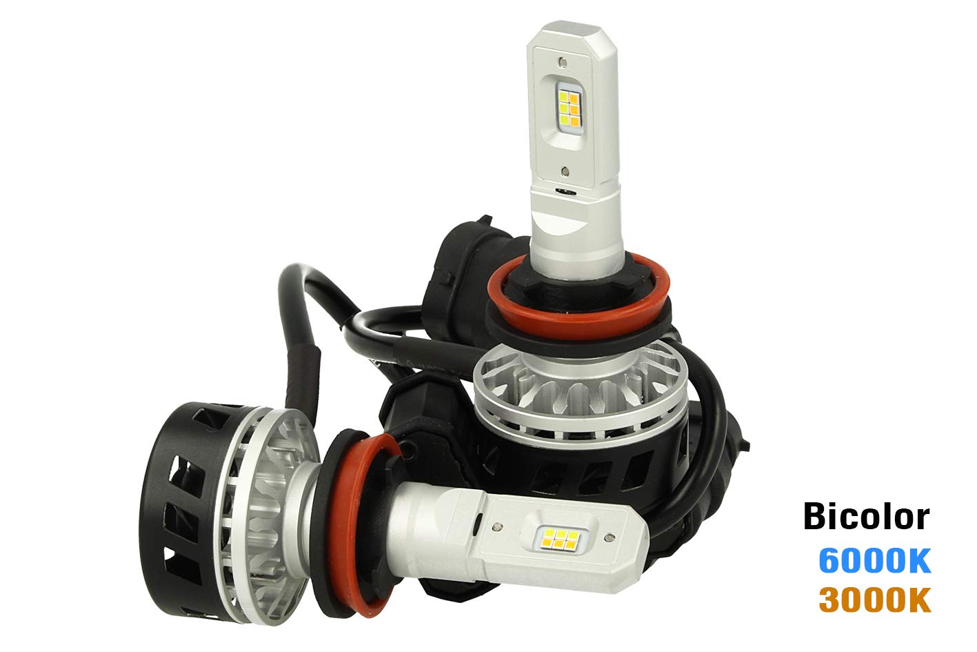 Zestaw Full Led Canbus H8 H11 30W Dual Color 6000K 3000K Podwójne Kolory Biały Żółty Super Jasne i Przeciwmgielne 12V 24V 5000lm