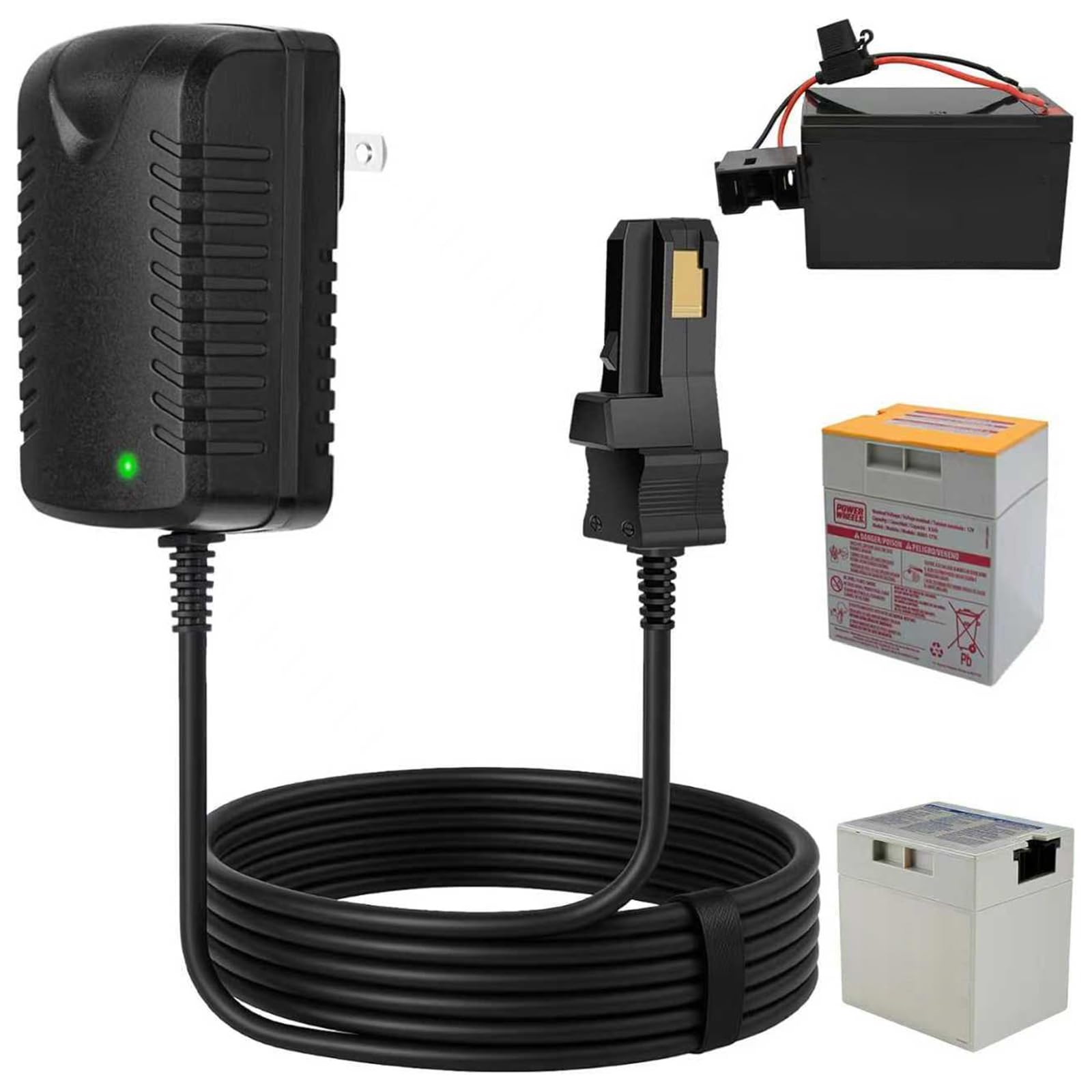 12V Battery Charger for Power Wheels Gray Orange Top Battery 12 Volt Powered Wheels Charger Replacement Fisher Price Adapte