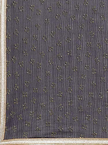 Image of AKHILAM Women's Pure Chiffon Saree with Blouse Piece