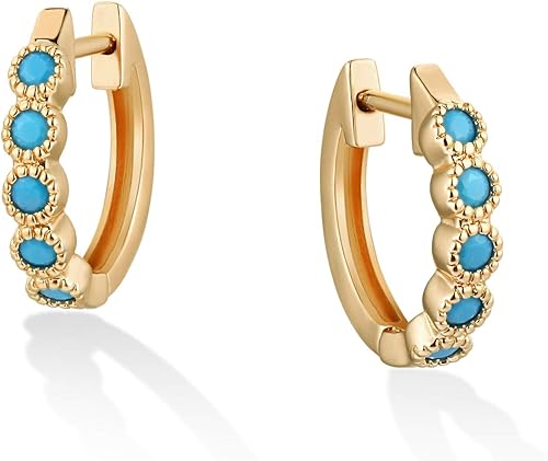 VACRONA Gold Hoop Earrings Huggie for Women Cubic Zirconia 14k Gold Plated Small Huggie Hoops Earrings Hypoallergenic Jewelry Gifts